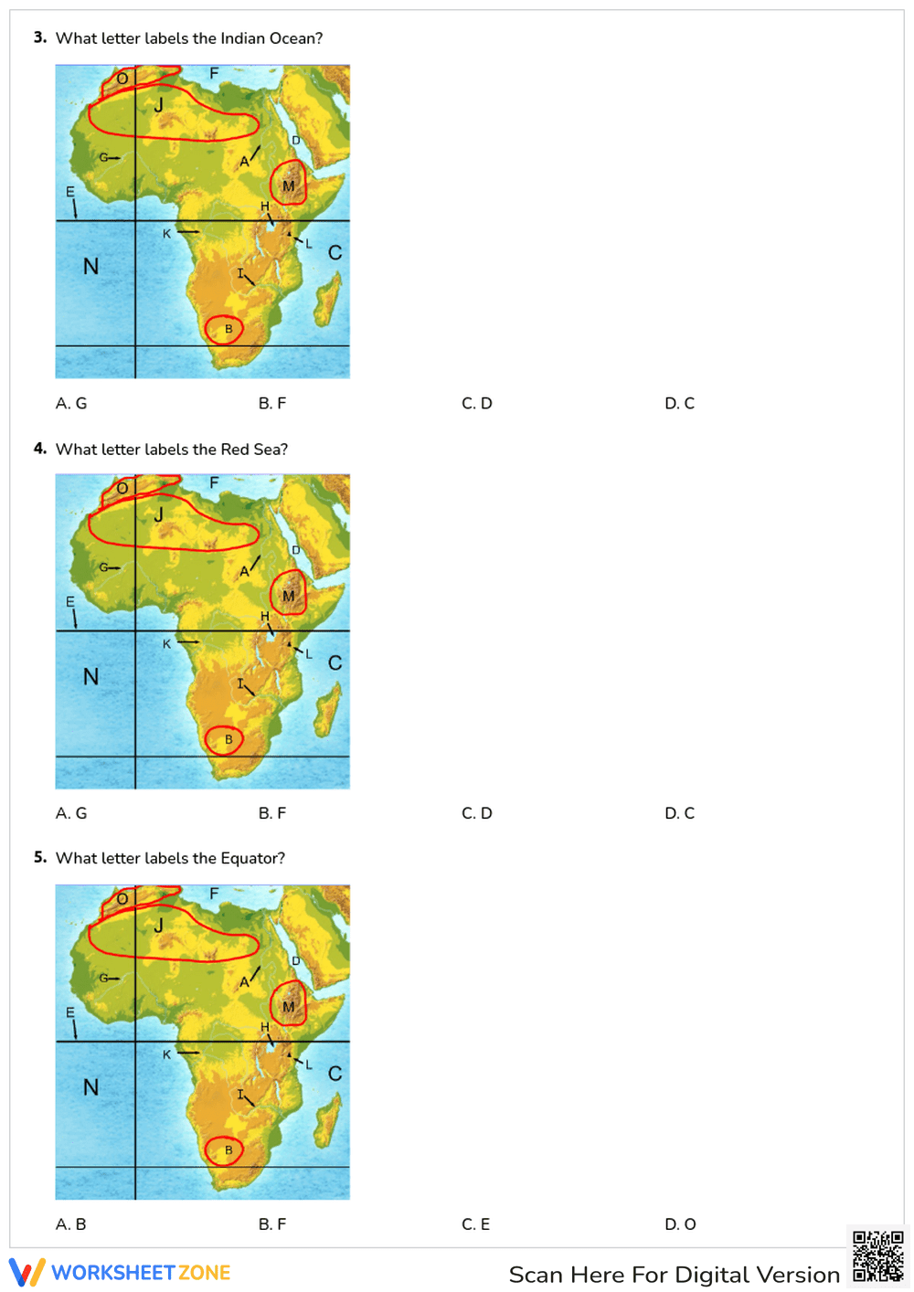 Geography of Africa: Label the Map - Page 2