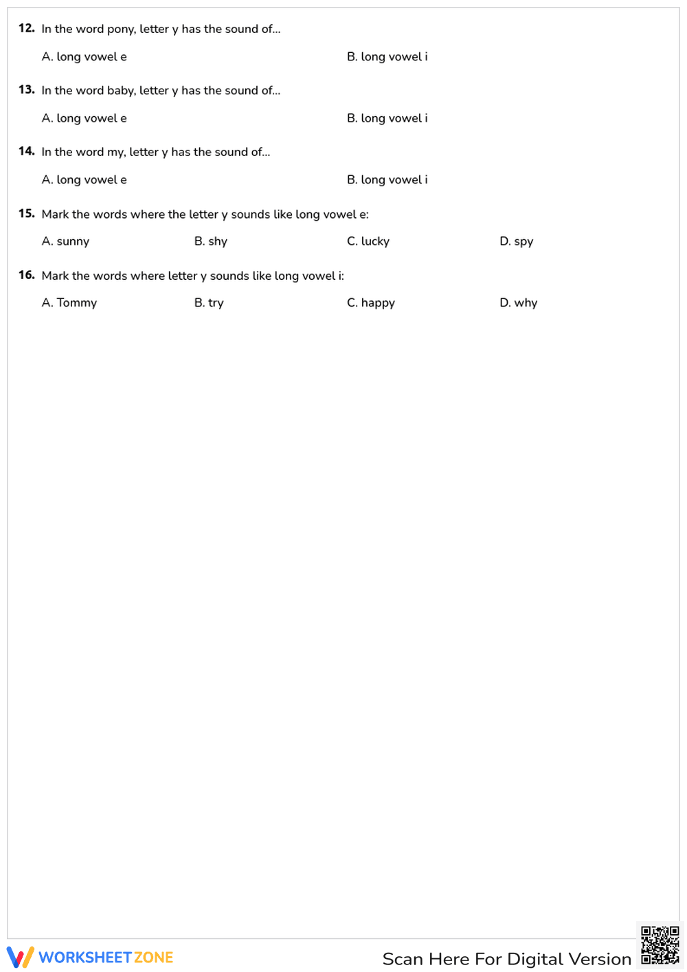Printable Letter Y Sounds Worksheet | Grade 1 Phonics - Page 5