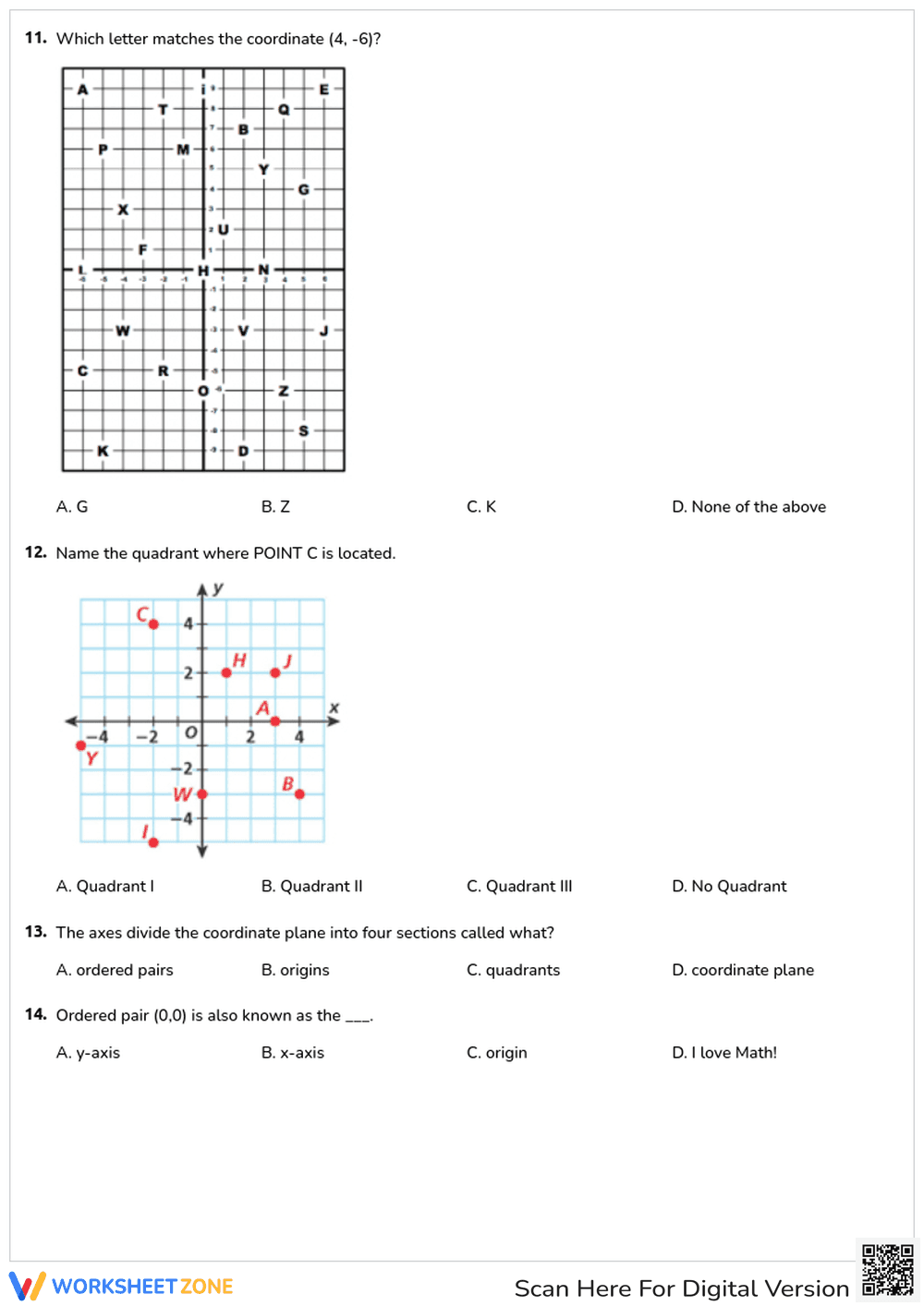 Printable Coordinate Plane Review | Grade 6 Math - Page 3