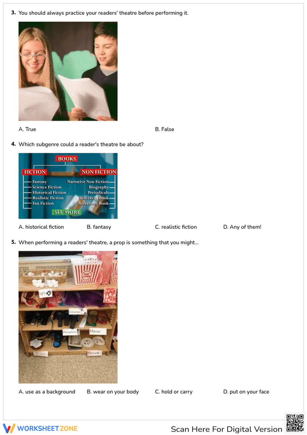 Readers' Theatre Review | Grade 3 Printable Worksheet - Page 2