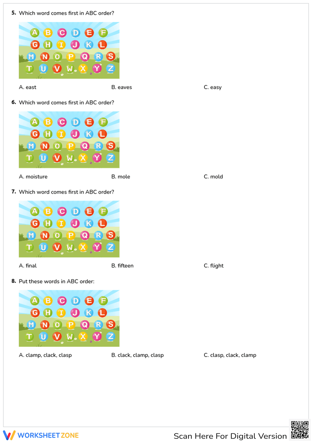 Practice Alphabetical Order Skills - Page 2