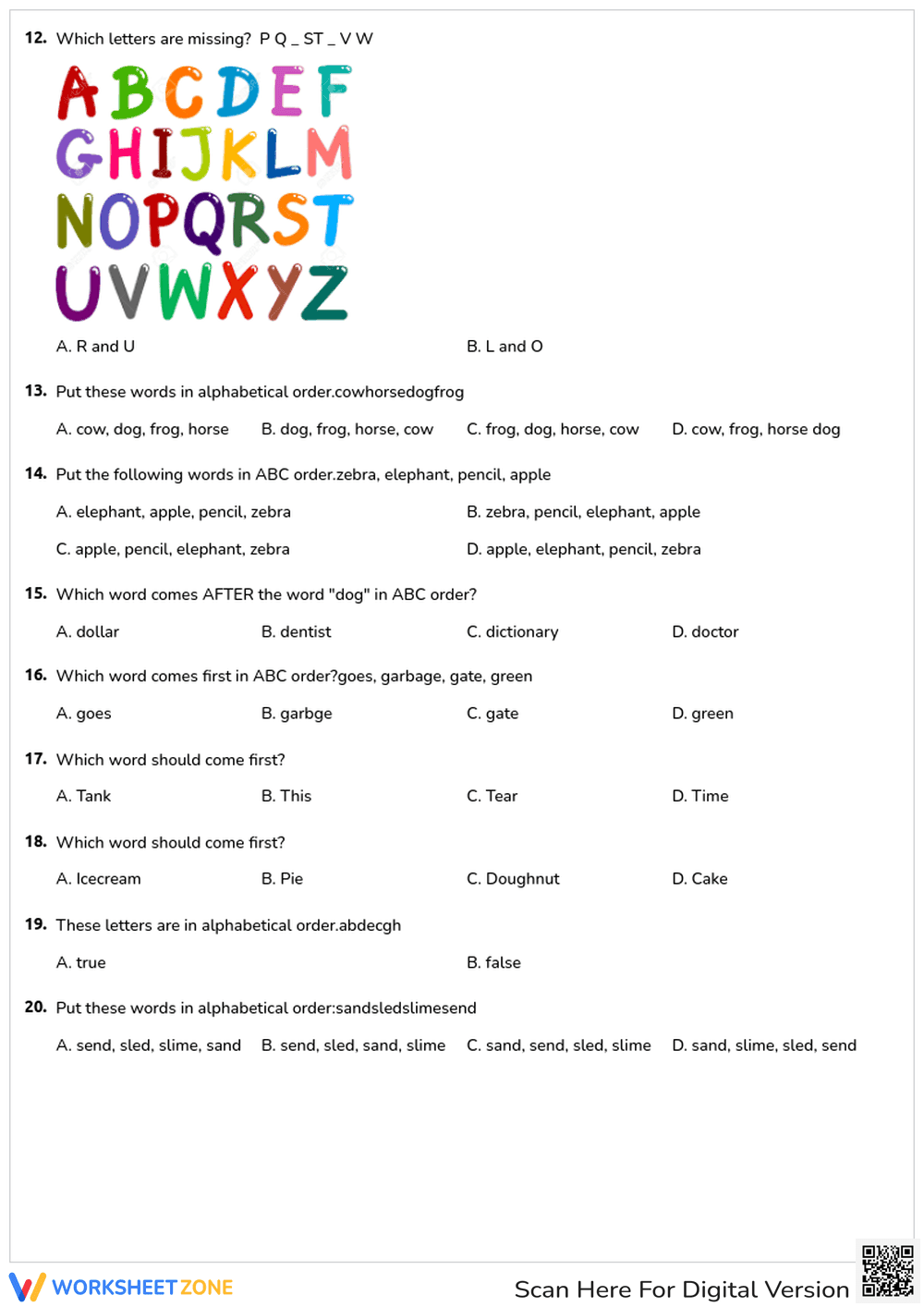 Practice Alphabetical Order Skills - Page 4