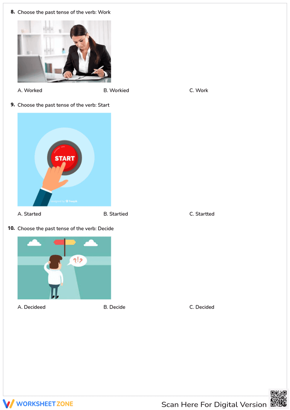 Regular Verbs Past Tense Worksheet | Grade 1 Essential - Page 3