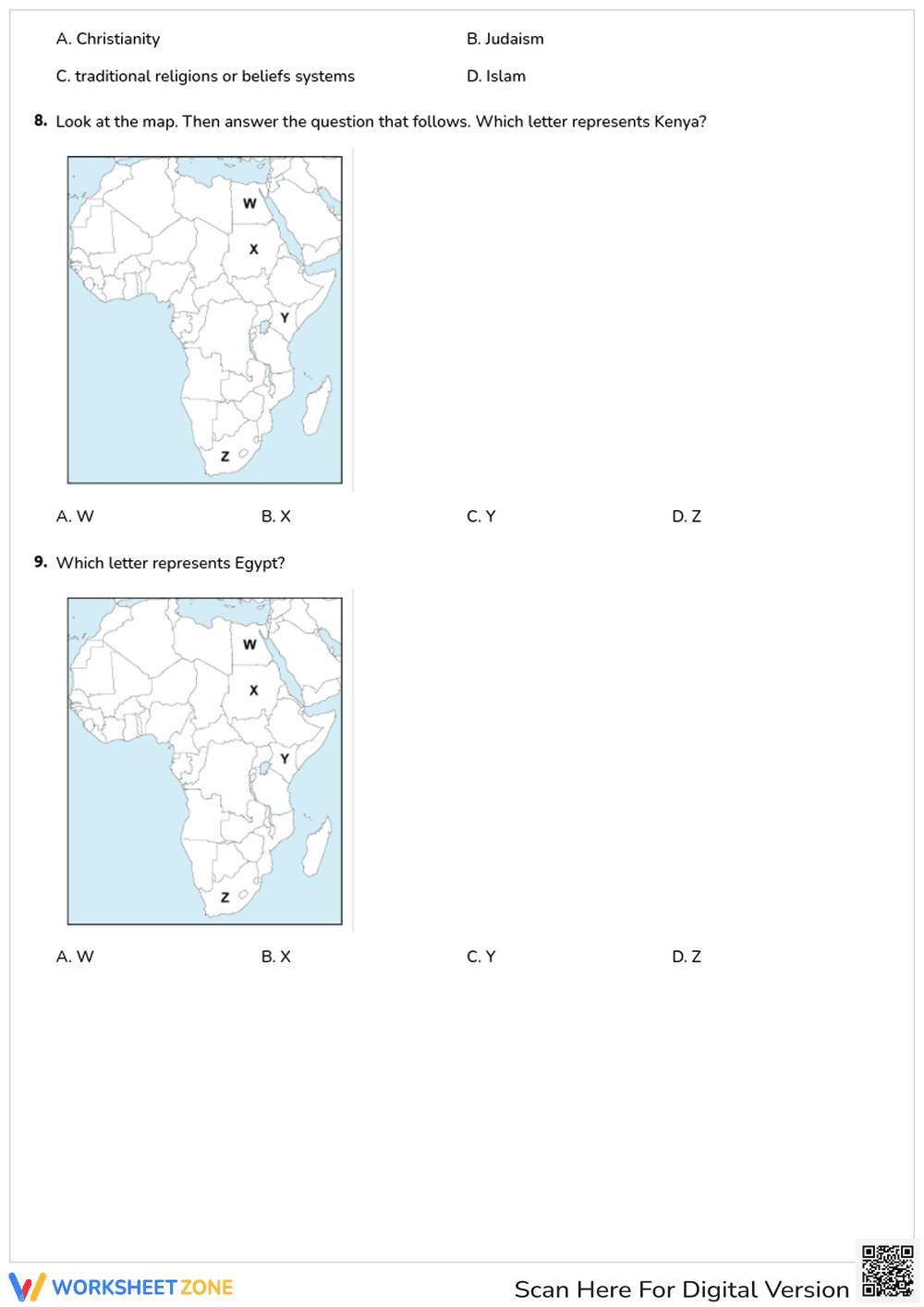 Grade 7 African Geography — Printable No-Prep Worksheet - Page 2