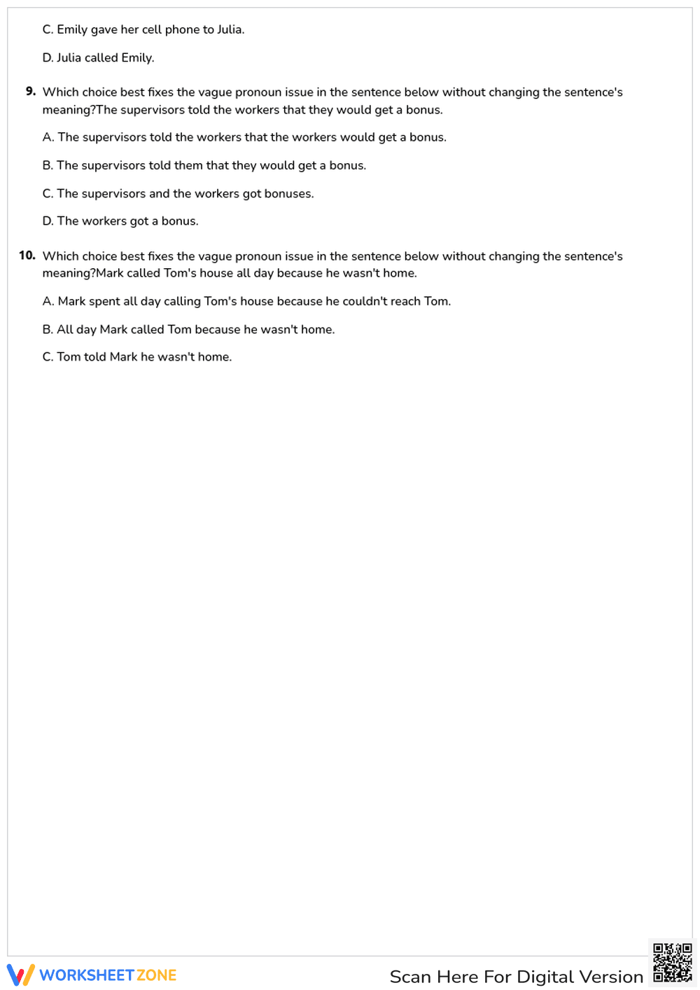 Vague Pronouns QUIZ - Page 2