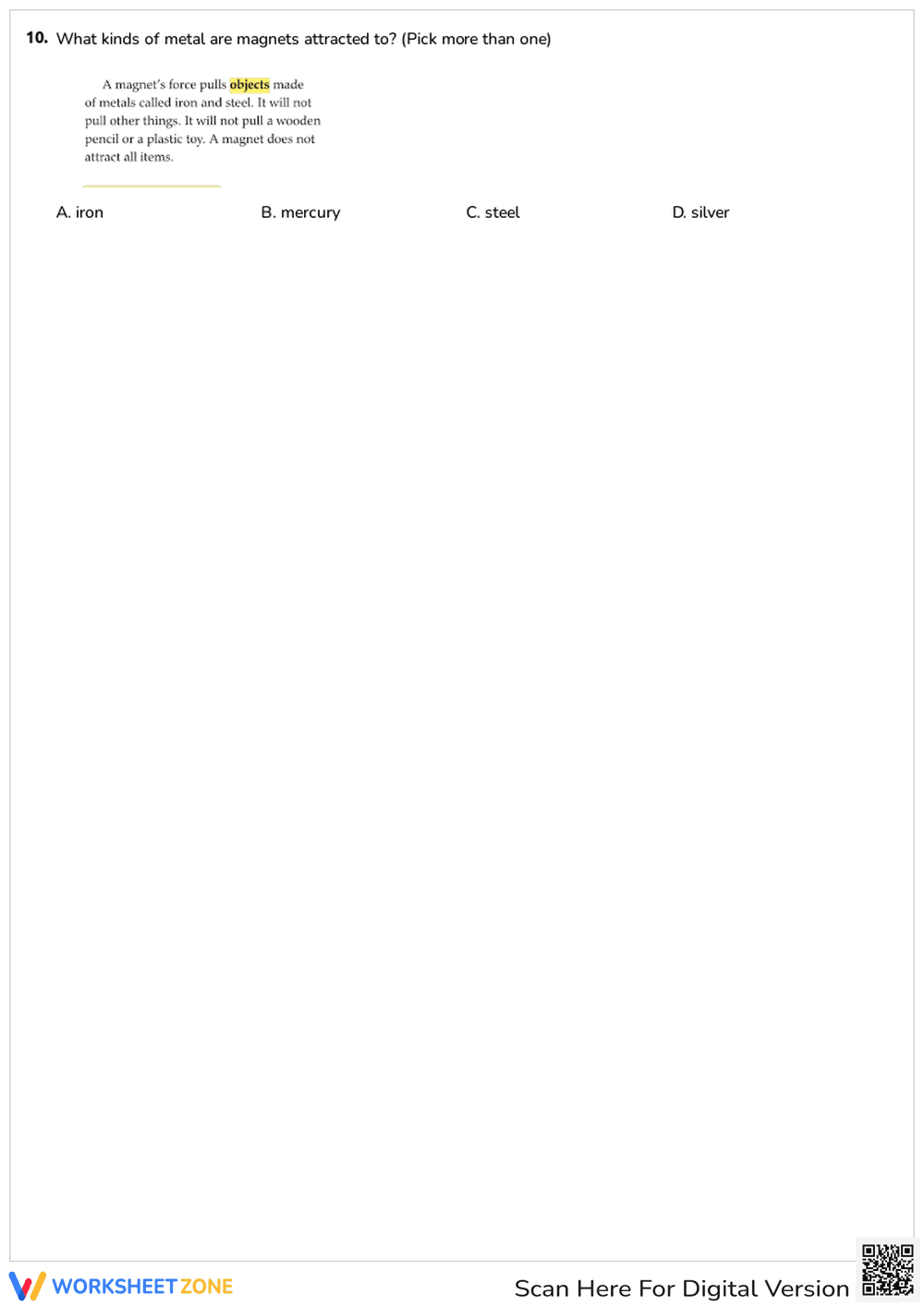 Magnets Work Comprehension - Page 4