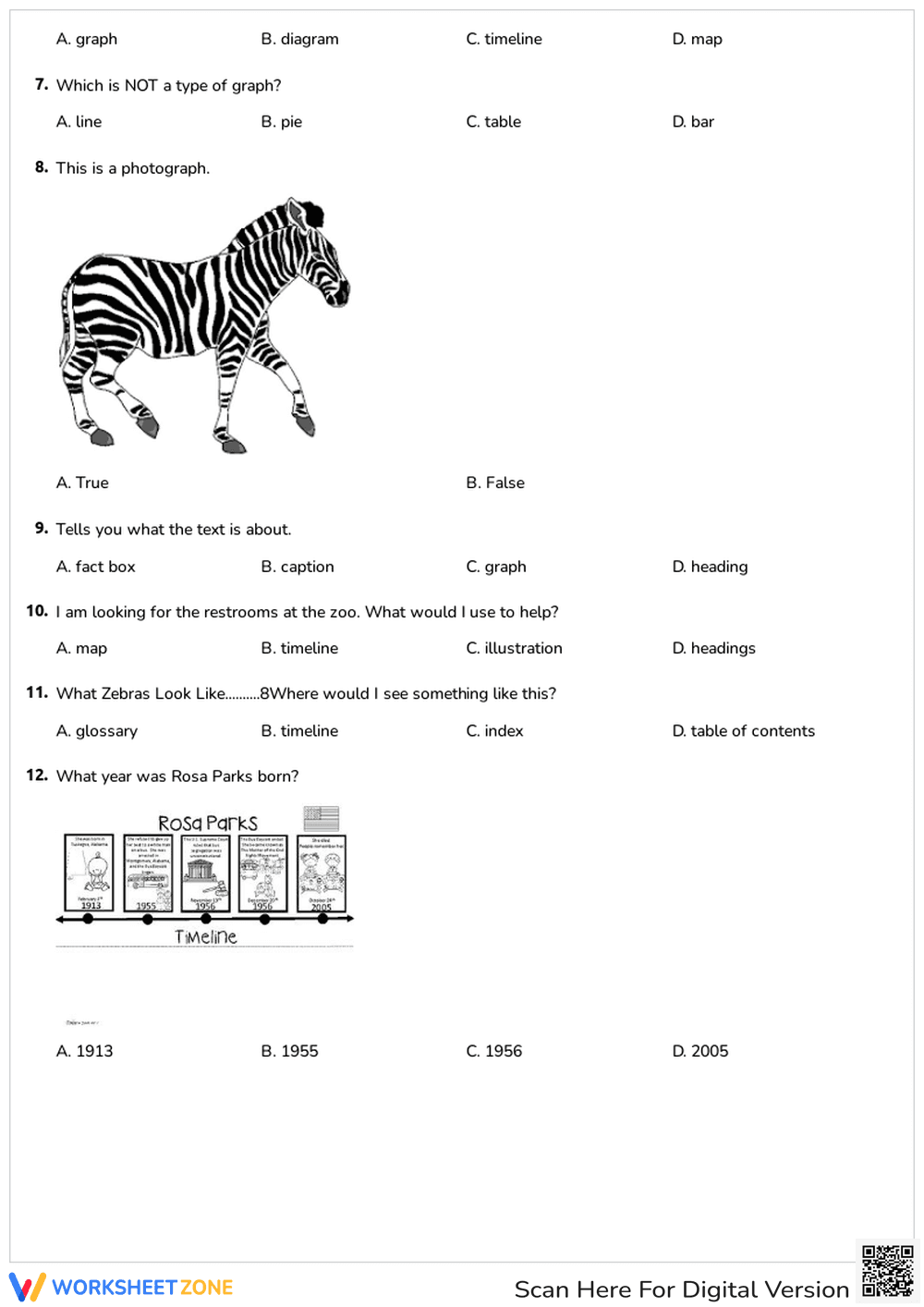 3rd Grade Text Features — Printable No-Prep Worksheet - Page 2