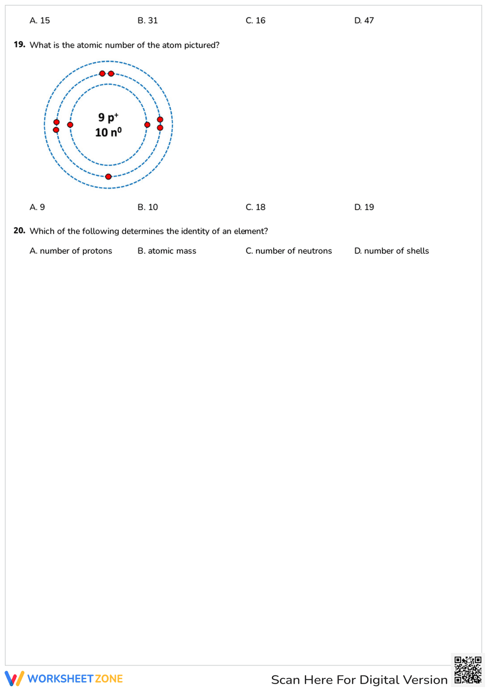 Atomic Number and Mass Quiz - Page 4