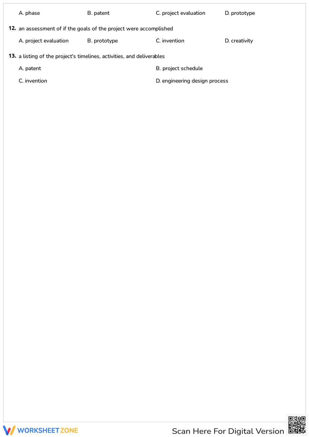 Printable Quest for Success Unit 3 Vocabulary Quiz - Page 2