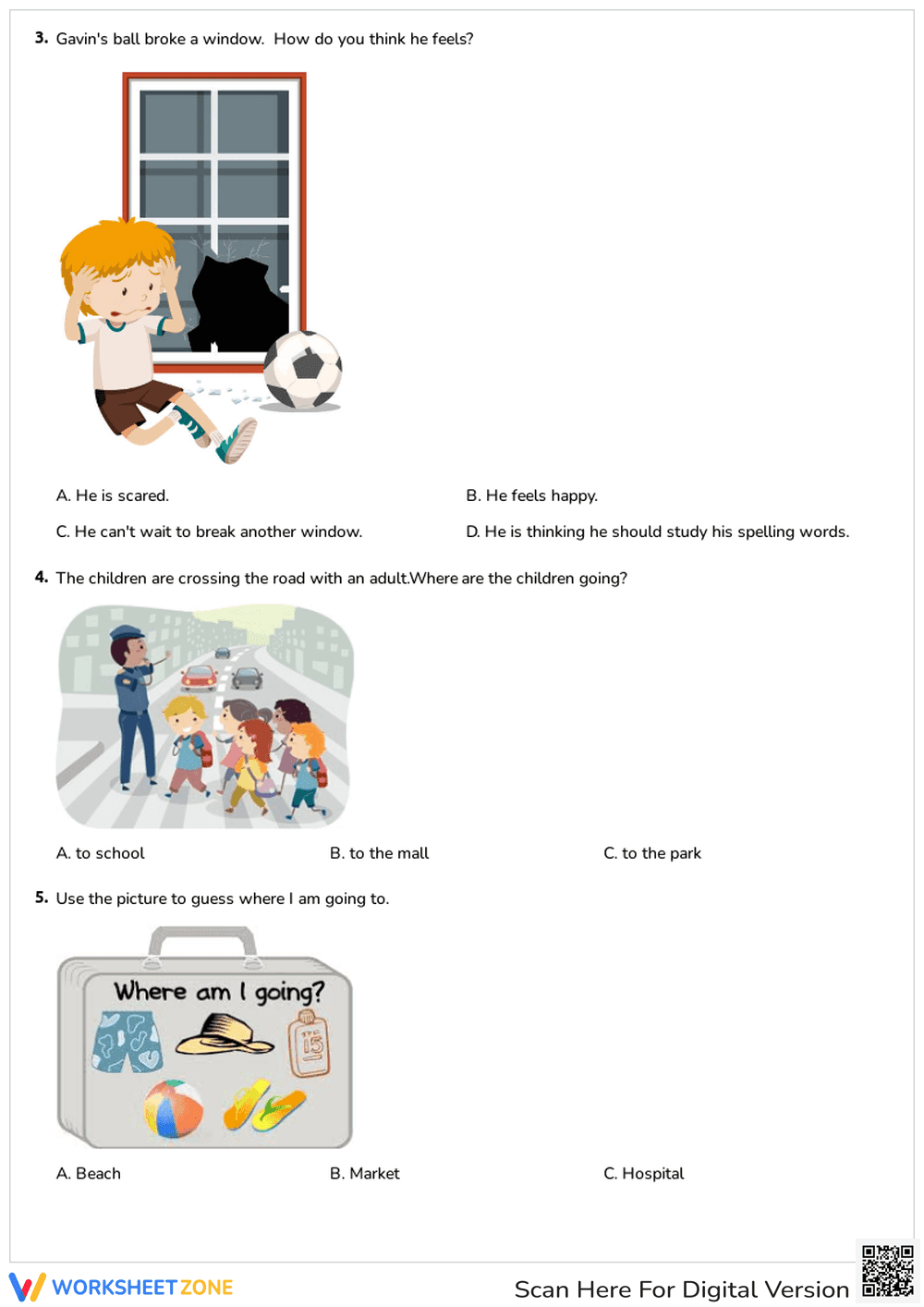 Printable Picture Inference Quiz | Grade 1 ELA - Page 2