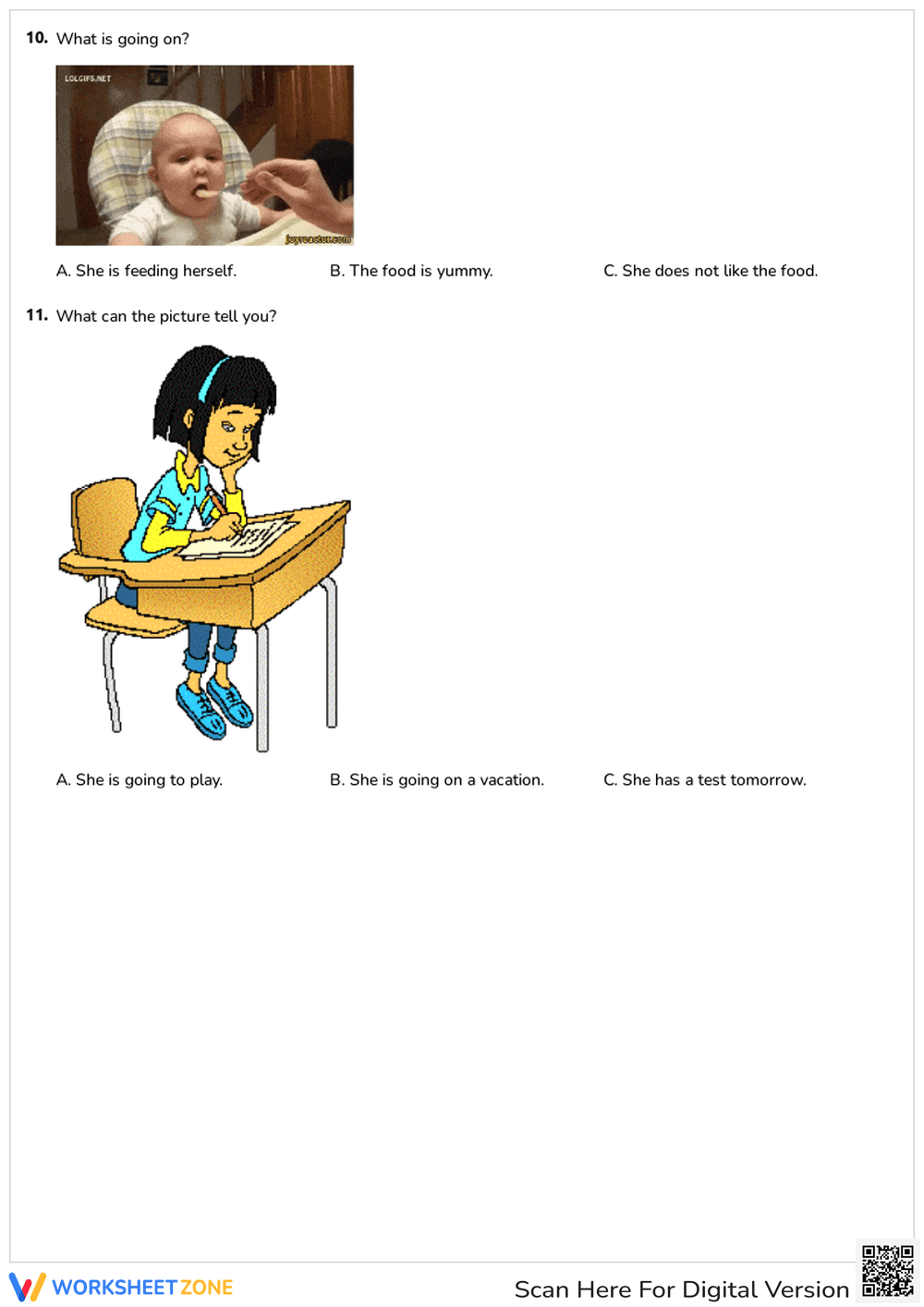 Printable Picture Inference Quiz | Grade 1 ELA - Page 4