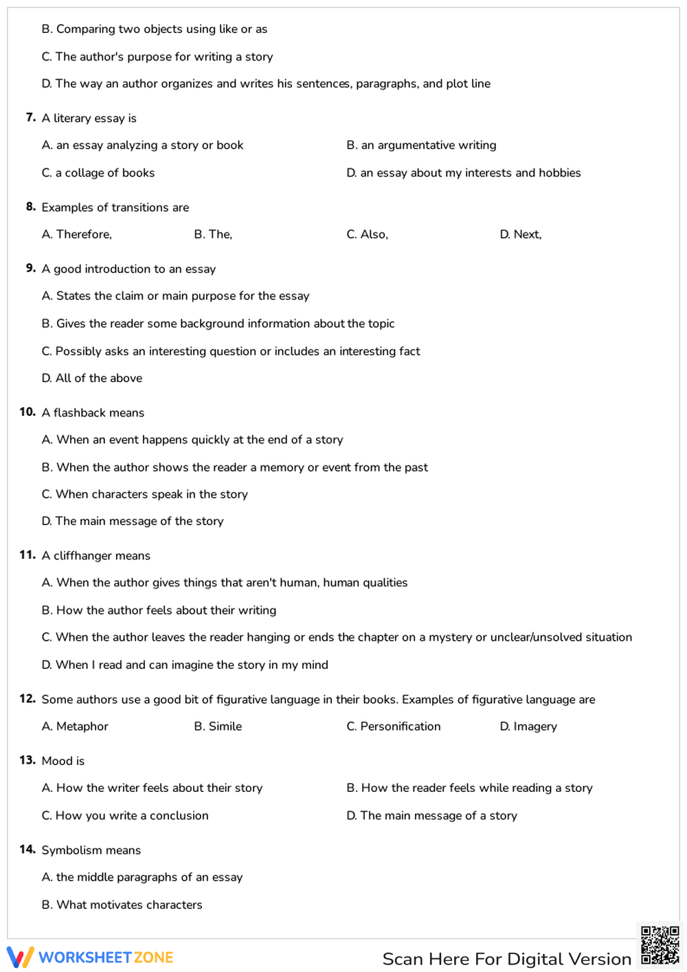 Author's Craft Pre-assessment - Page 2