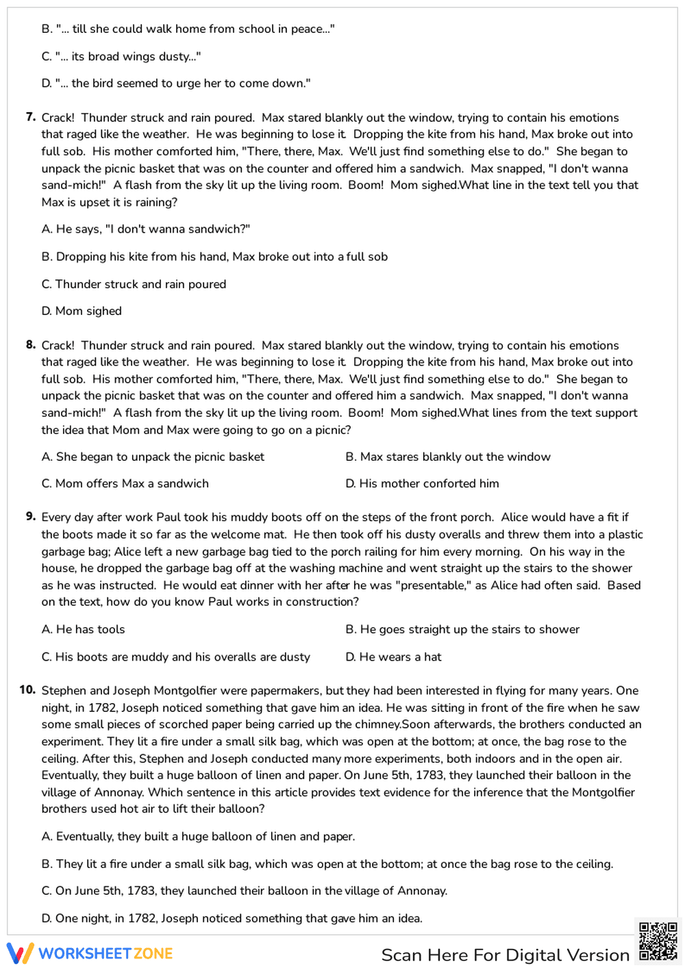 Inference Quiz: Use Text Evidence & Improve Comprehension - Page 2