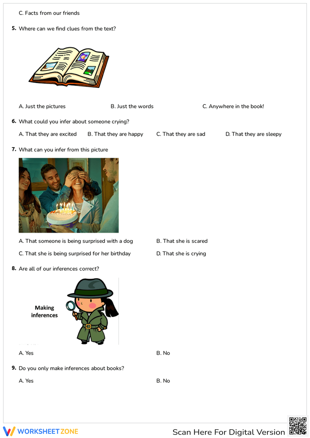 Grade 4 Making Inferences — Printable No-Prep Worksheet - Page 2