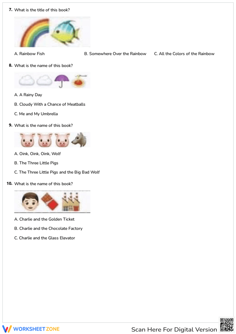 Children's Book Titles: Reading Recognition - Page 2