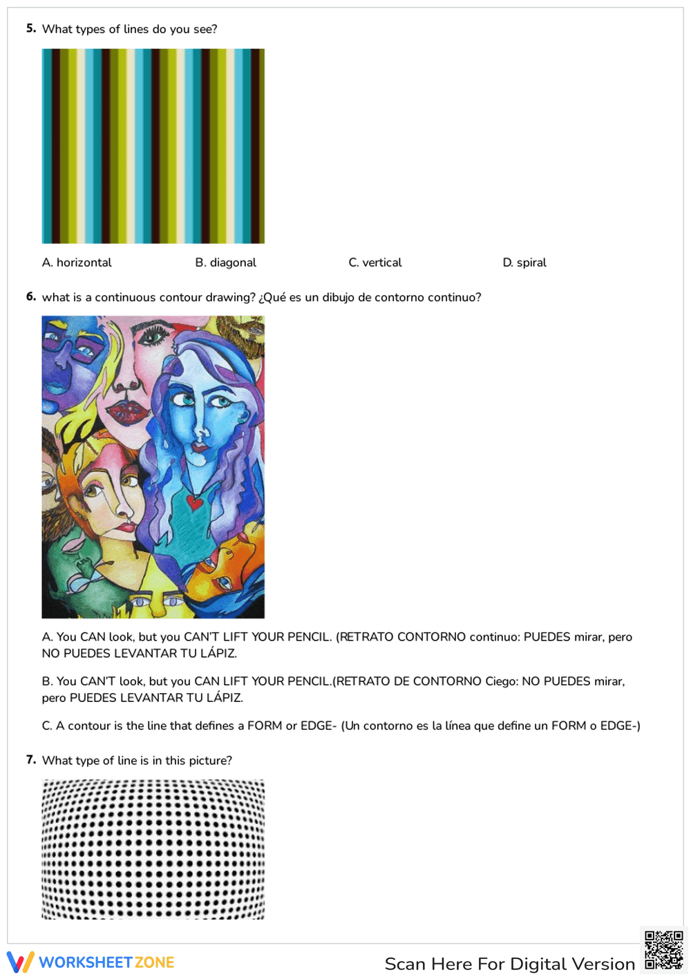 Contour Lines Art Worksheet | Grade 1-3 Essential - Page 2