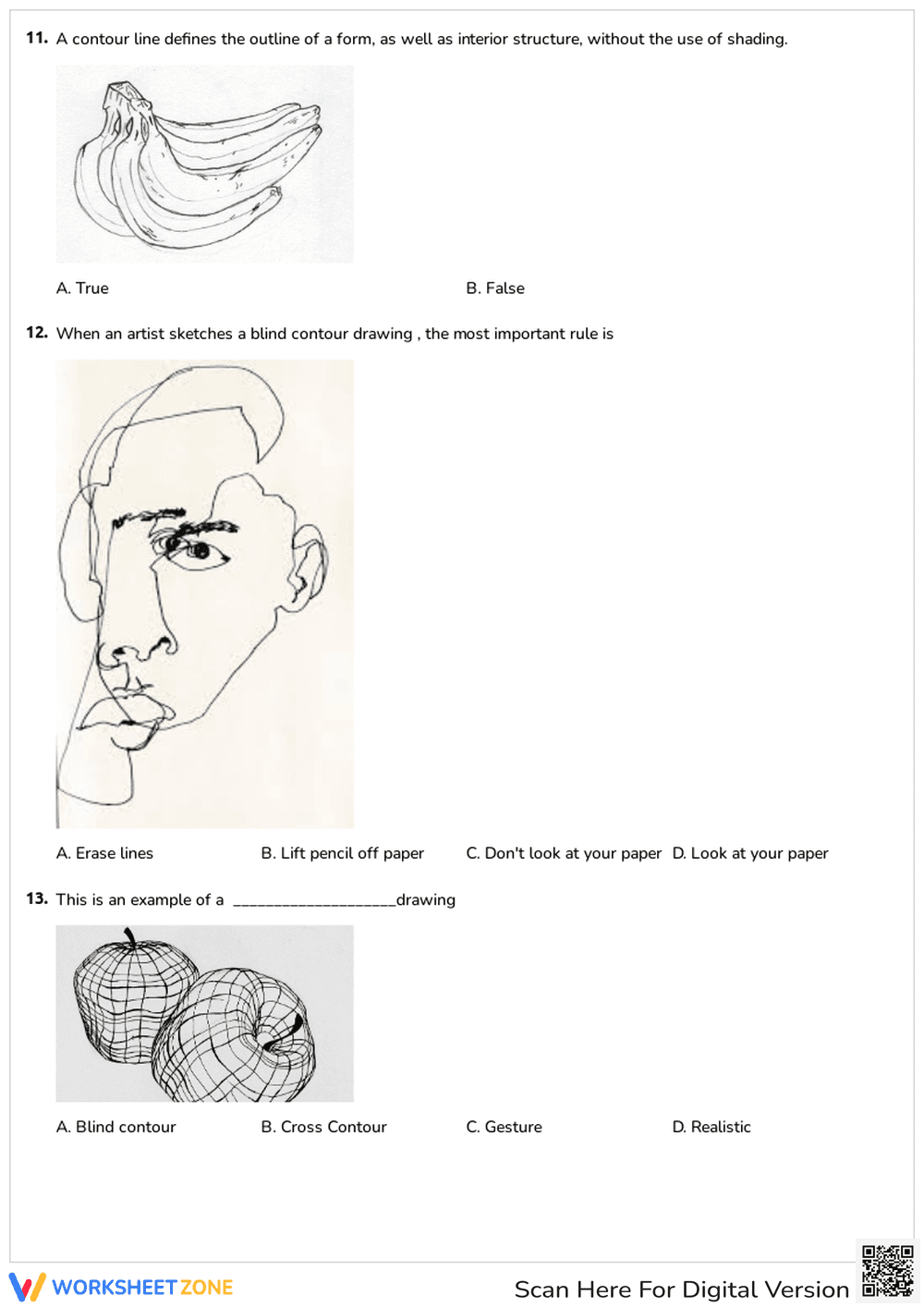 Contour Lines Art Worksheet | Grade 1-3 Essential - Page 4