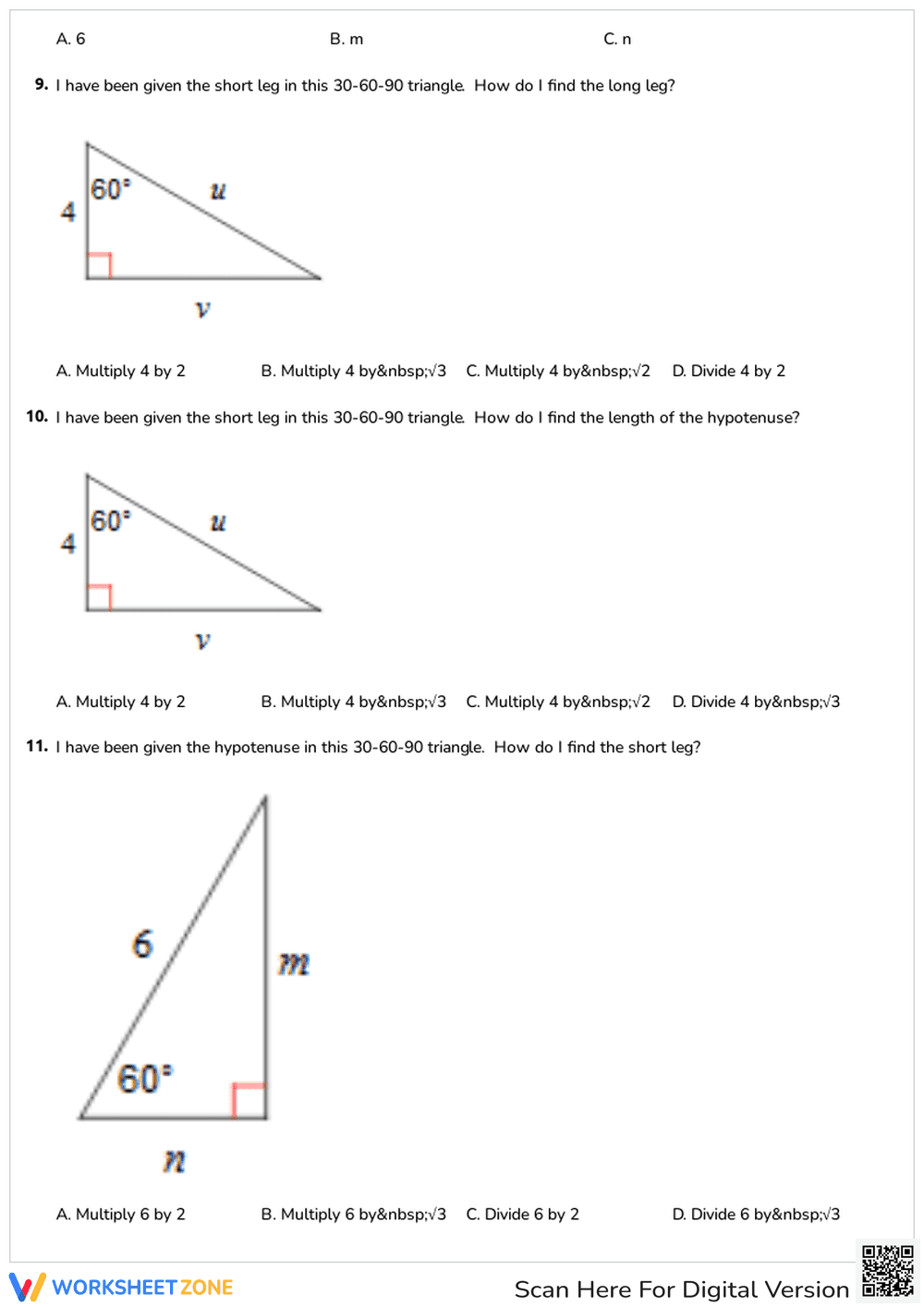 Special Right Triangles Worksheet | Grade 8-9 Essential - Page 4