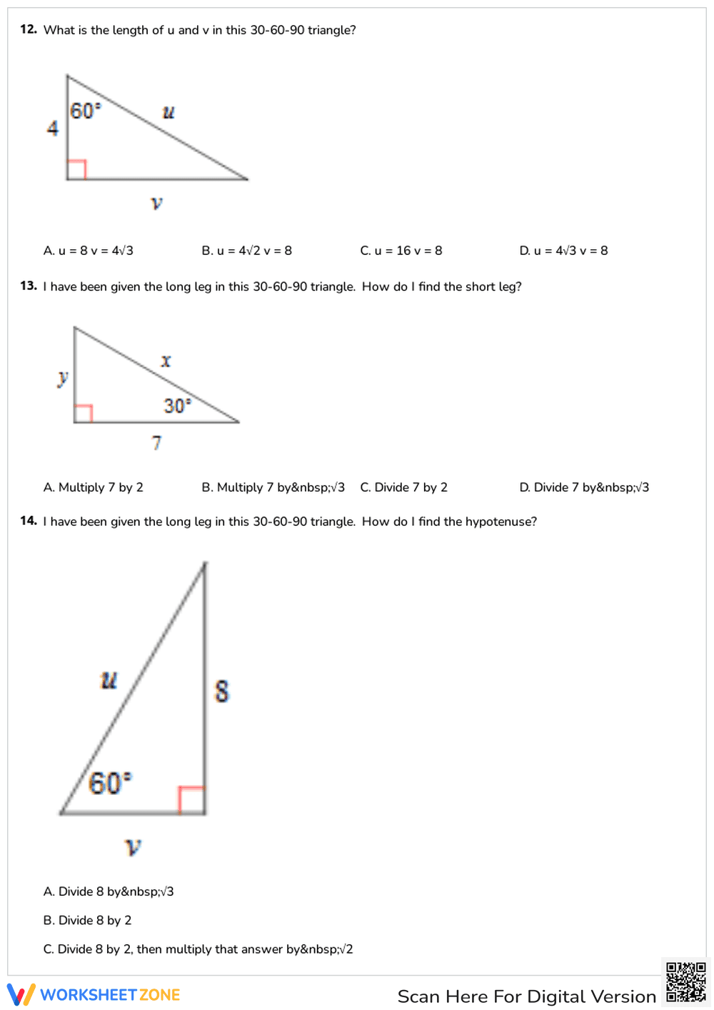 Special Right Triangles Worksheet | Grade 8-9 Essential - Page 5