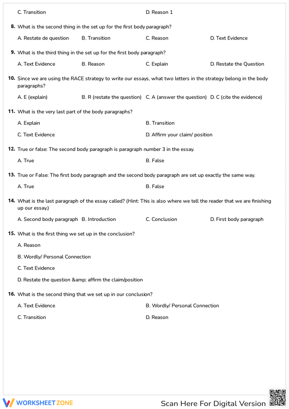 Argumentative Essay Structure Worksheet | Grade 4 Ready - Page 2