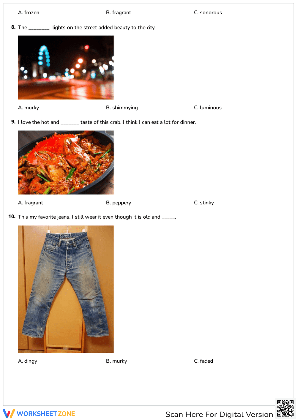 Sensory Words Worksheet | Grade 1 Essential Practice - Page 3