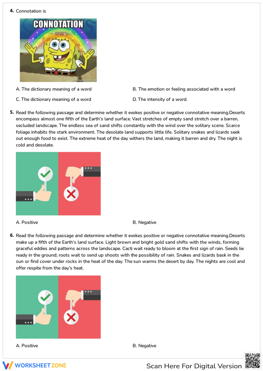 Connotation and Denotation Practice | Grade 6-8 Essential - Page 2