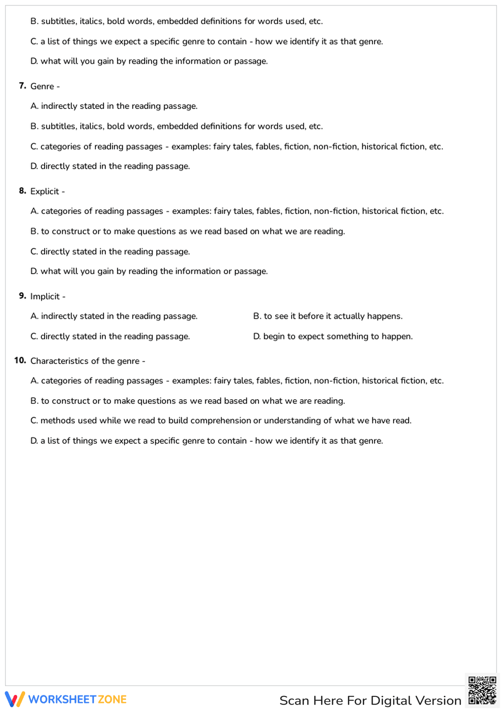 Reading Strategy Vocabulary Quiz | Grade 1 Essential - Page 2