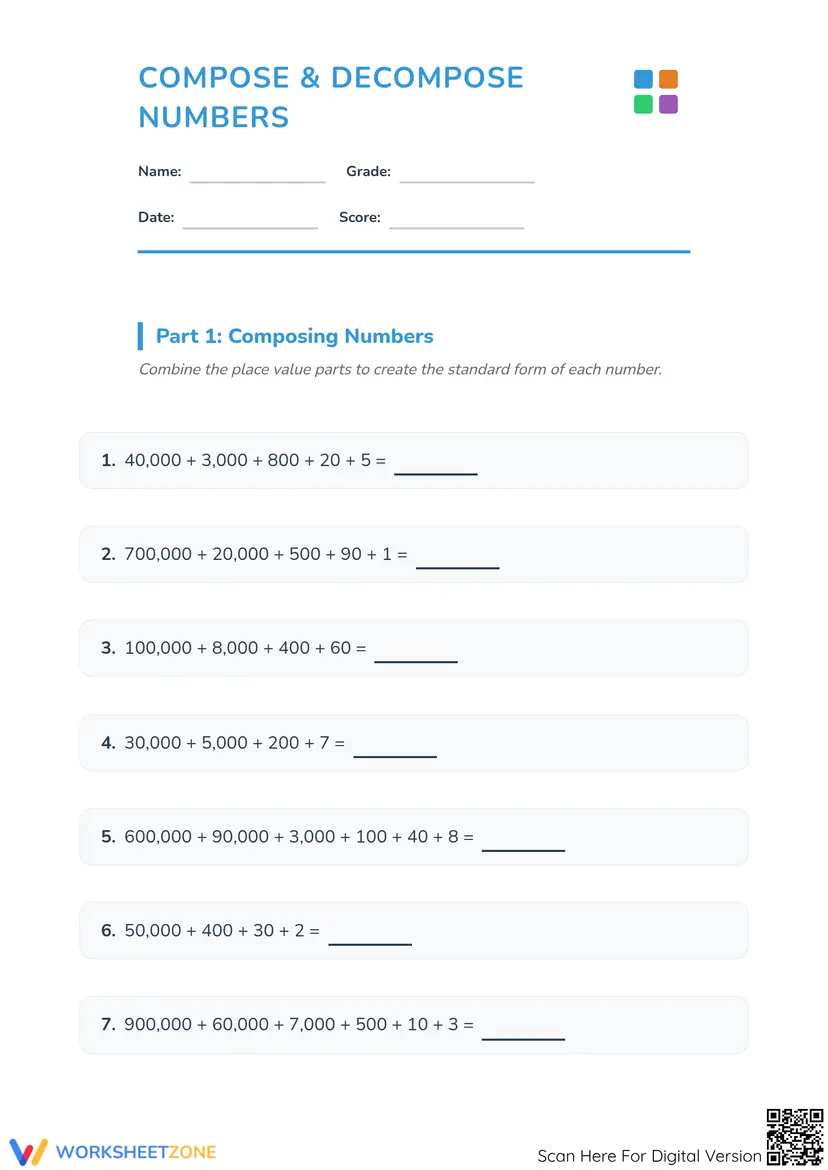 Decomposedecimals Worksheet Printable Compose and Decompose Decimals Worksheet | Grade 5