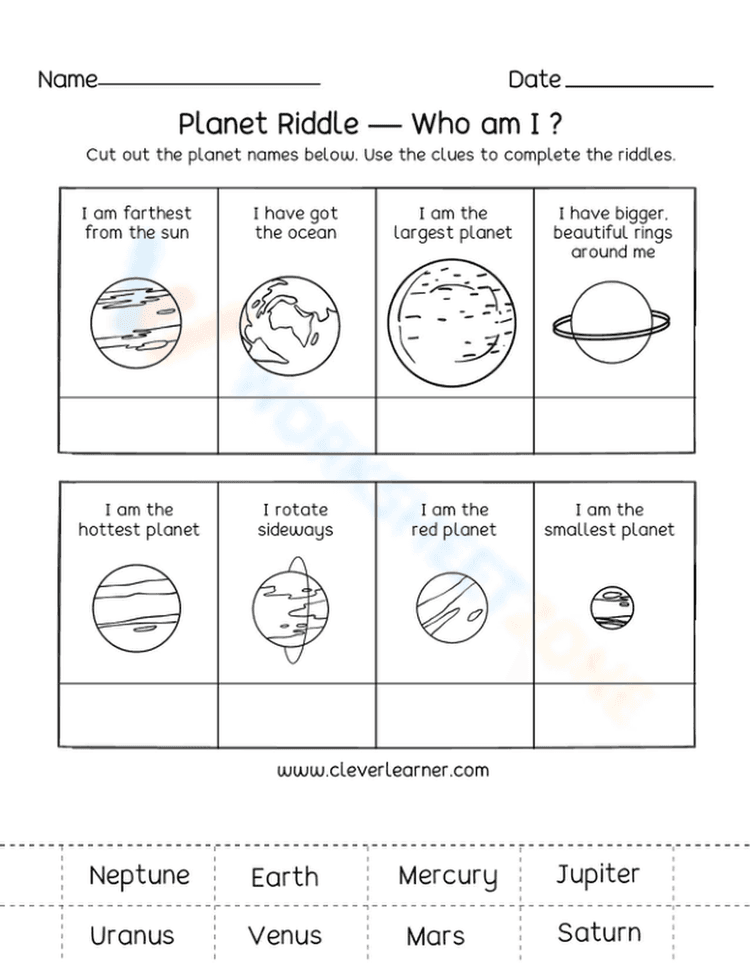 Simple Planet Riddles With Answers Funny Riddles About Planets Worksheets