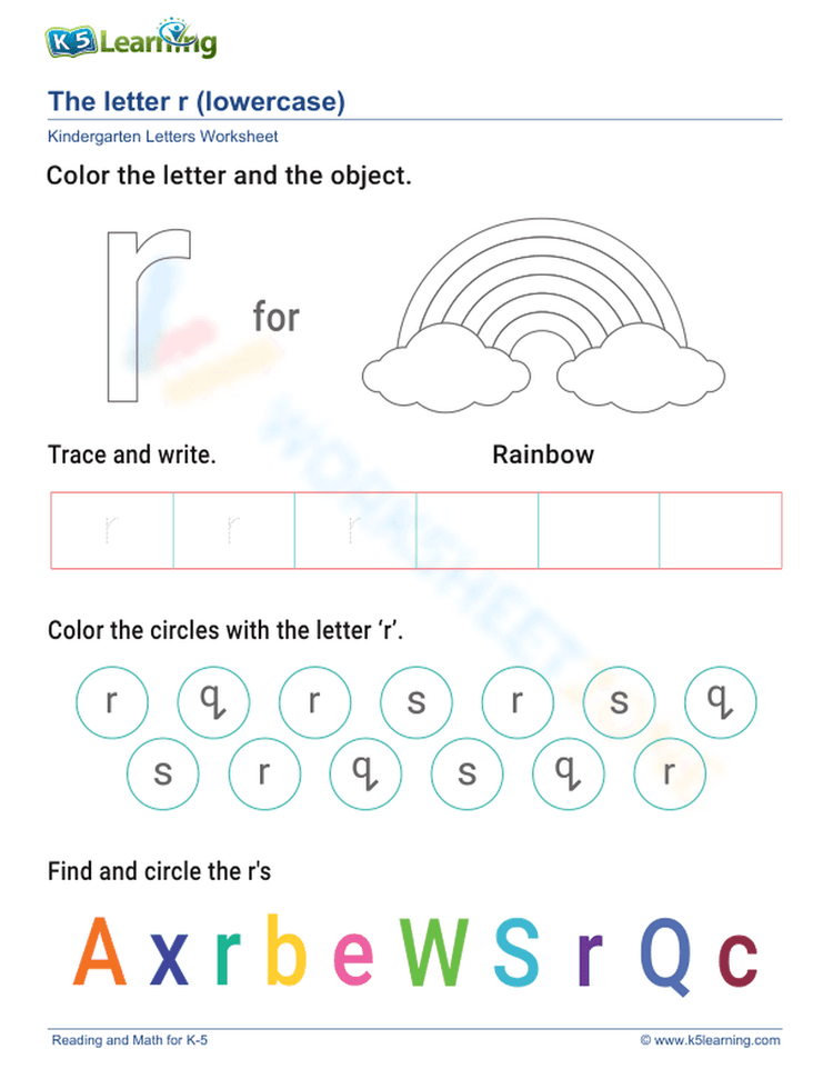 Free Printable Lowercase R Worksheet Lowercase Letter r Worksheets