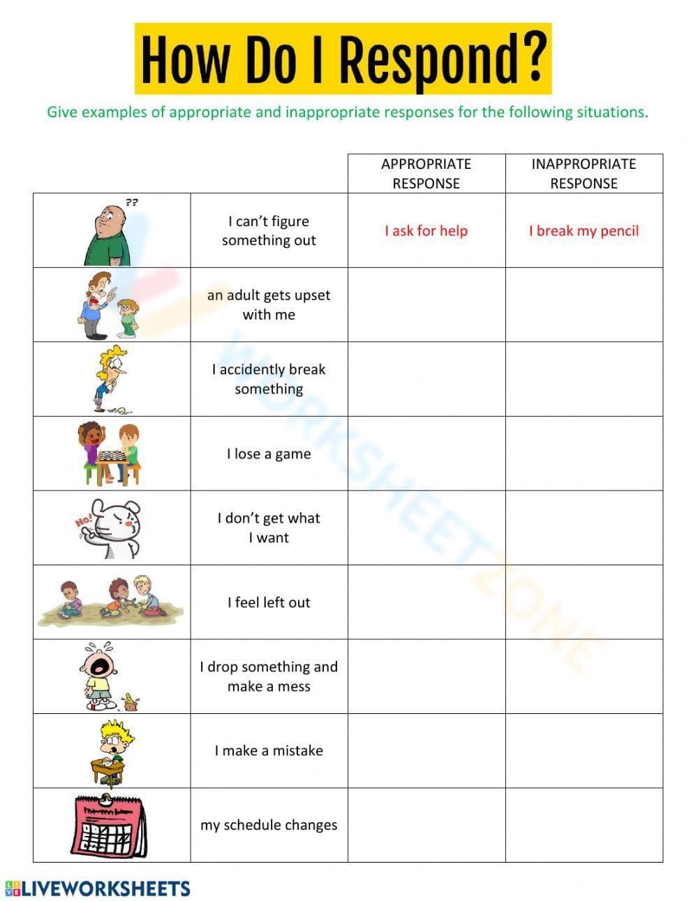 Retreat Rethink Respond Worksheet.pdf Exploring Response Strategies Worksheets