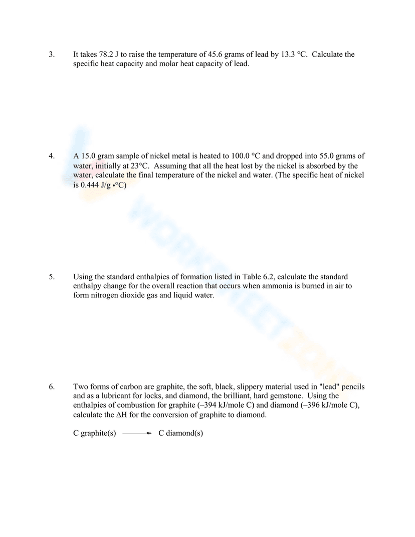 Thermodynamics Worksheet.pdf Thermodynamics Worksheet 1: Practice Energy