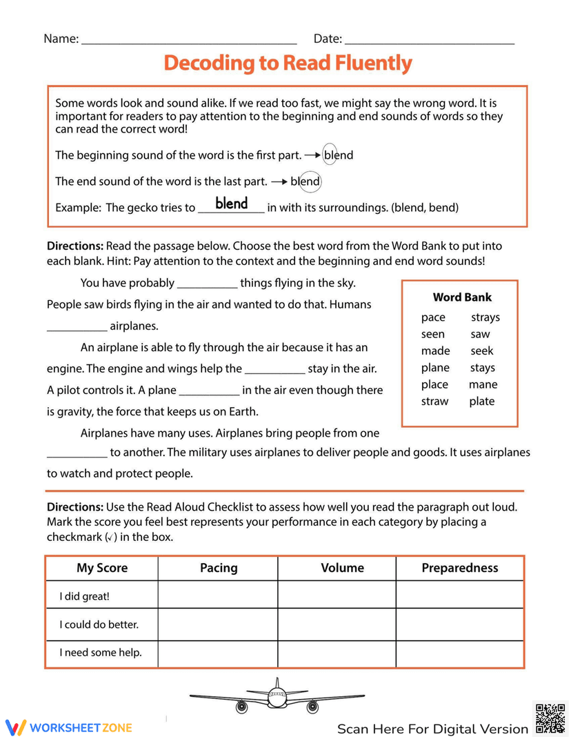 Decoding Worksheet Adults Decoding to Read Fluently Worksheet