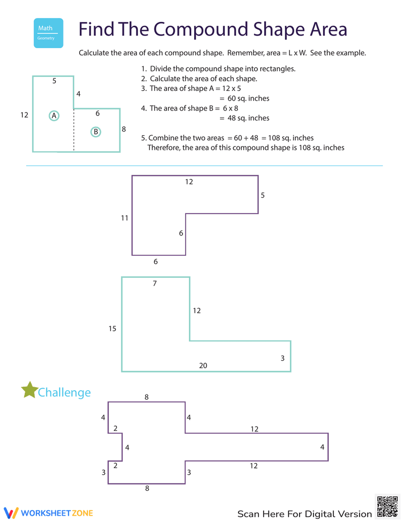 Compound Shape Field Find the Area of Compound Shapes Worksheets