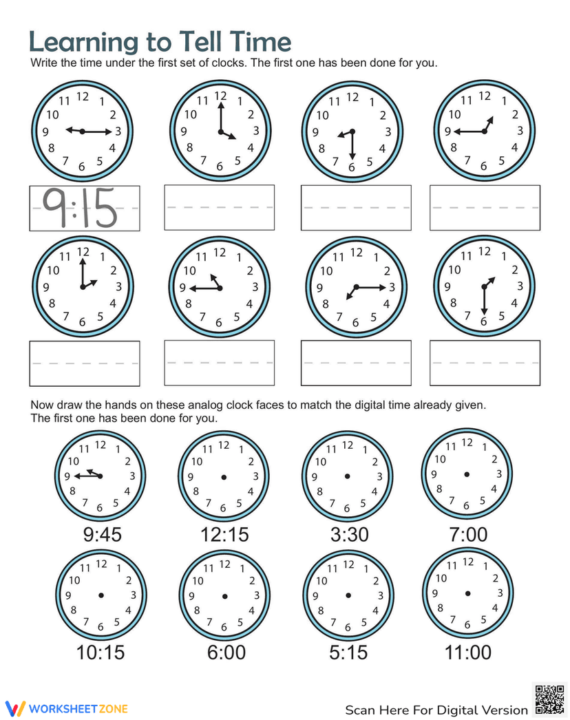 Time Arrange Exercise Time Practice Worksheet