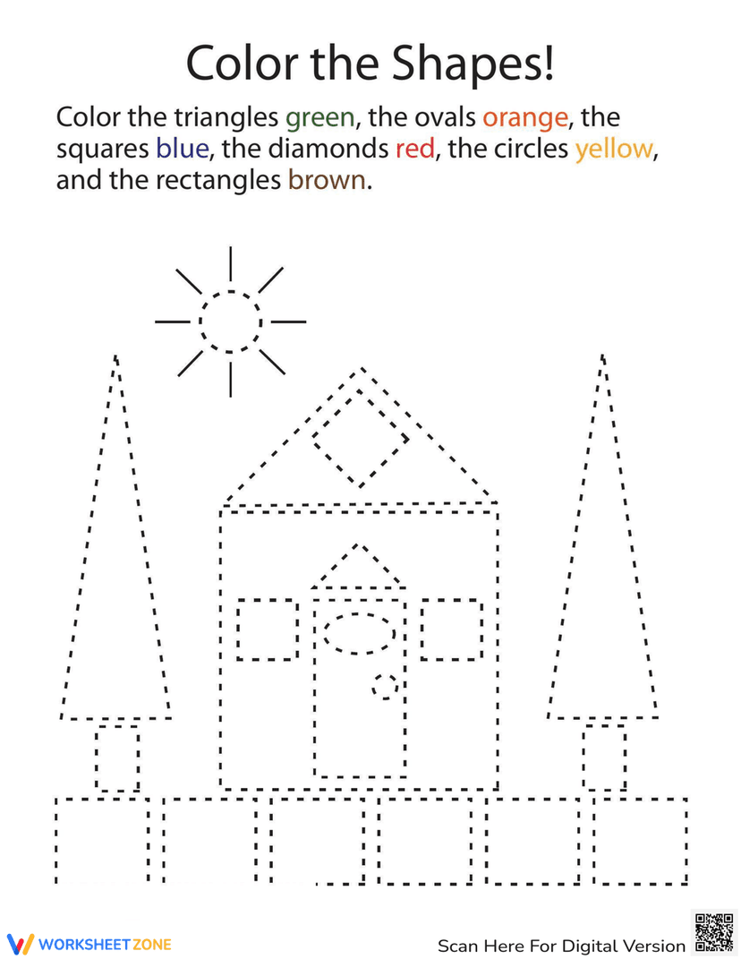 Shapes Coloring Worksheet.pdf Shape Coloring Worksheet: Fun with Shapes