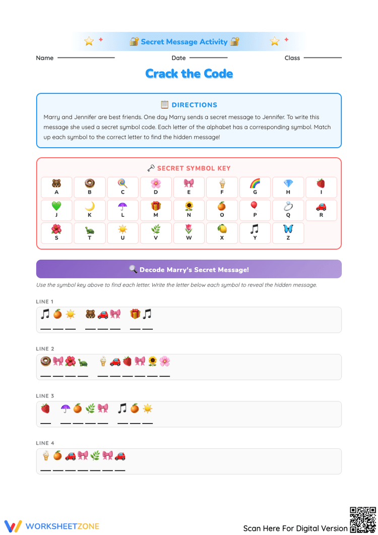 Code Puzzles Worksheet Crack the Code Puzzle Worksheet