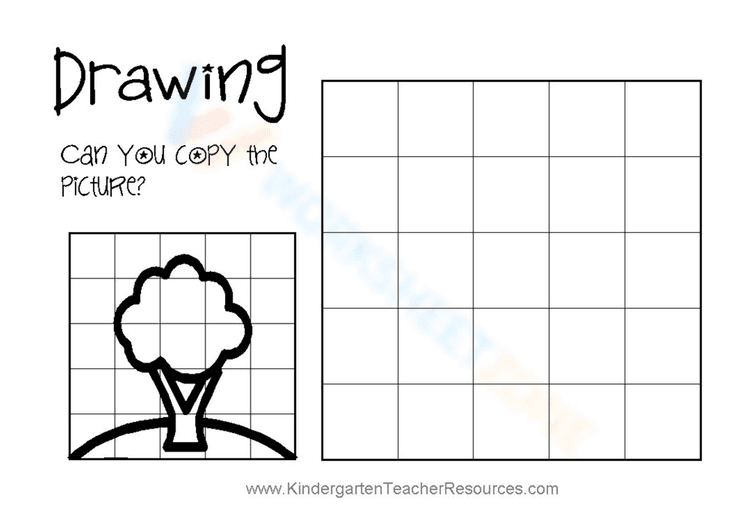 Treegrid Drawing Grid Drawing Tree Worksheet | Grade 1 Printable