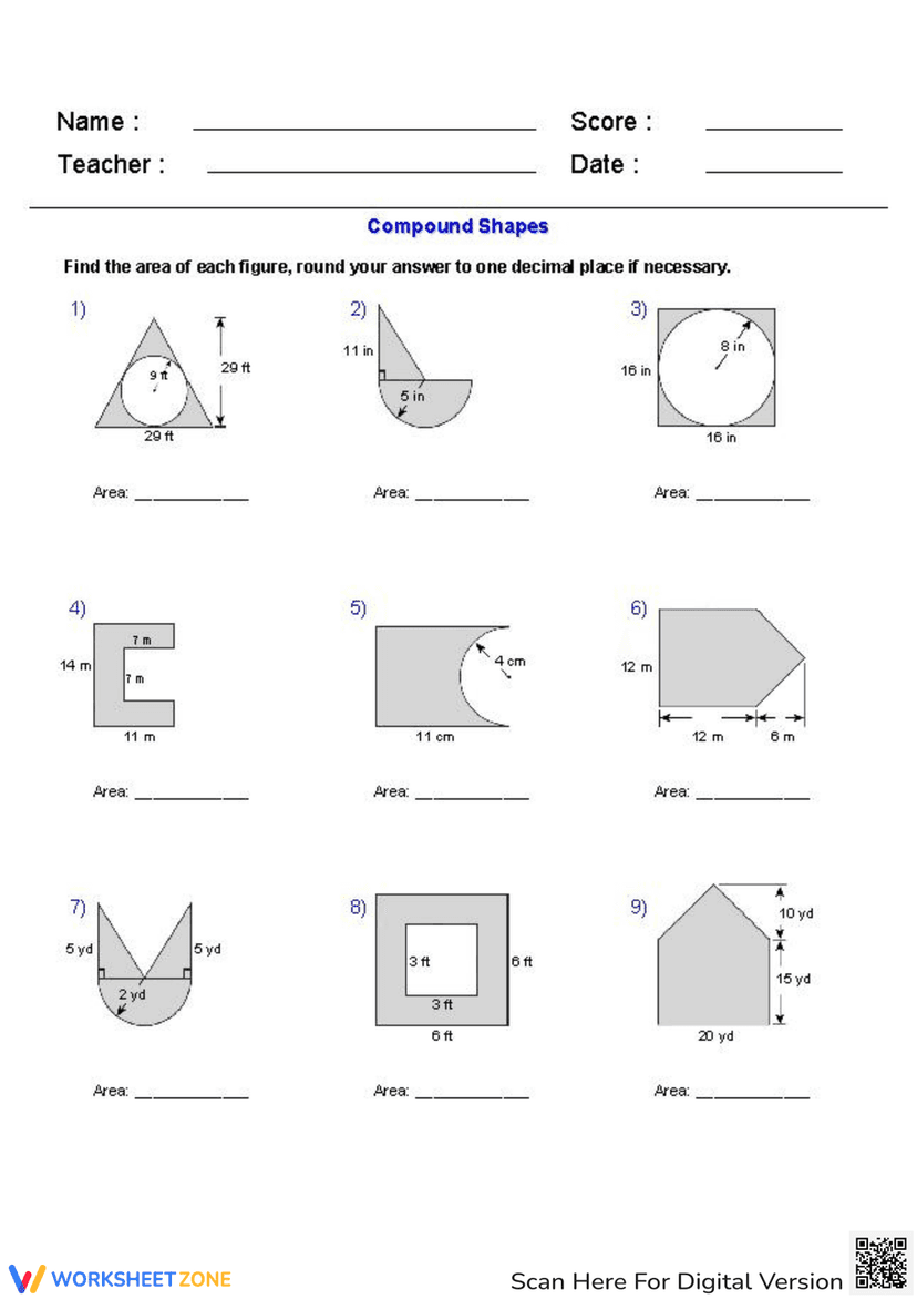 Add Compound Add and Subtract Compound Figures Worksheet