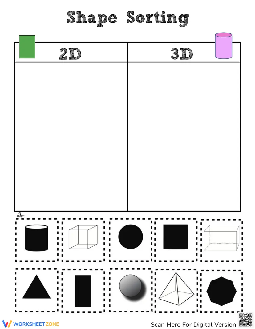 Shape Sorting Worksheet.pdf Interactive Shape Sorting Activity Worksheet