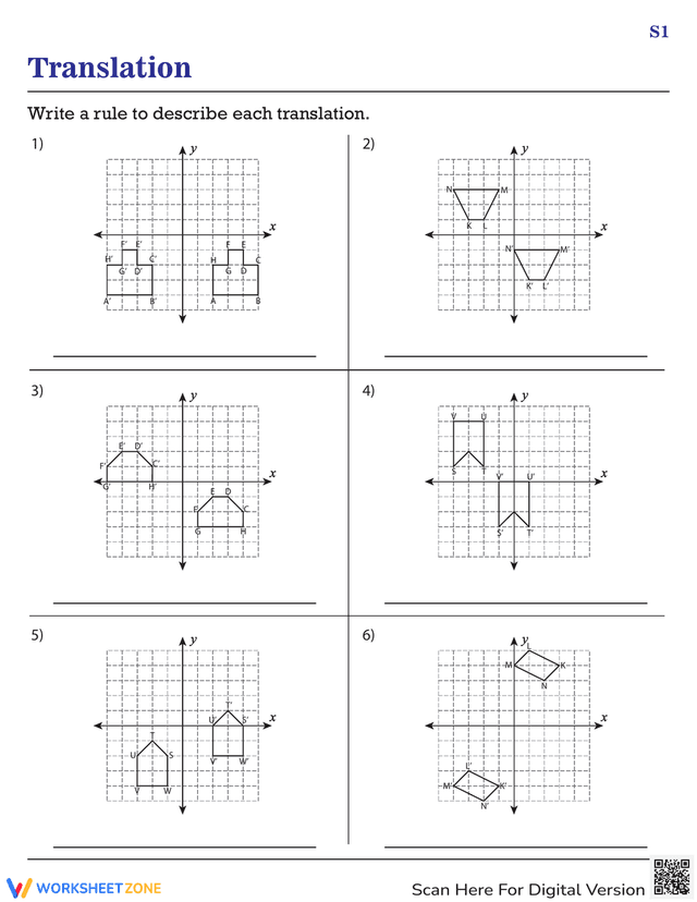 Translation Drawing Math Simple Write Translation Rules with this Geometry Worksheet
