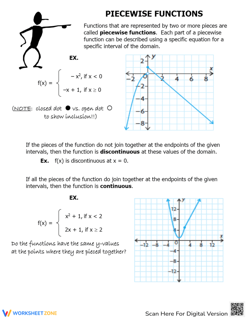 Piecewise Functions Examples: Graphing Practice Worksheet