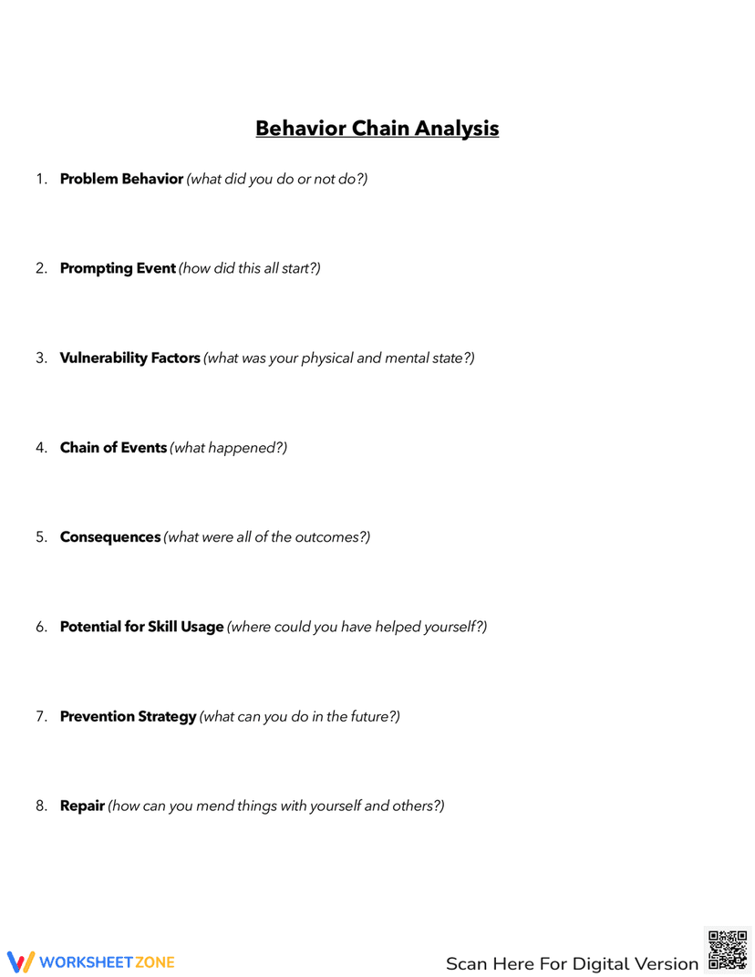 Understanding Behaviors Worksheet.pdf Behavior Chain Analysis Worksheet for Behavior Patterns