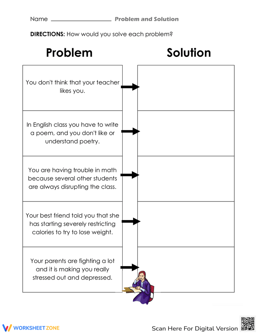 Reading Problems Worksheet Problem and Solution Worksheet: Reading