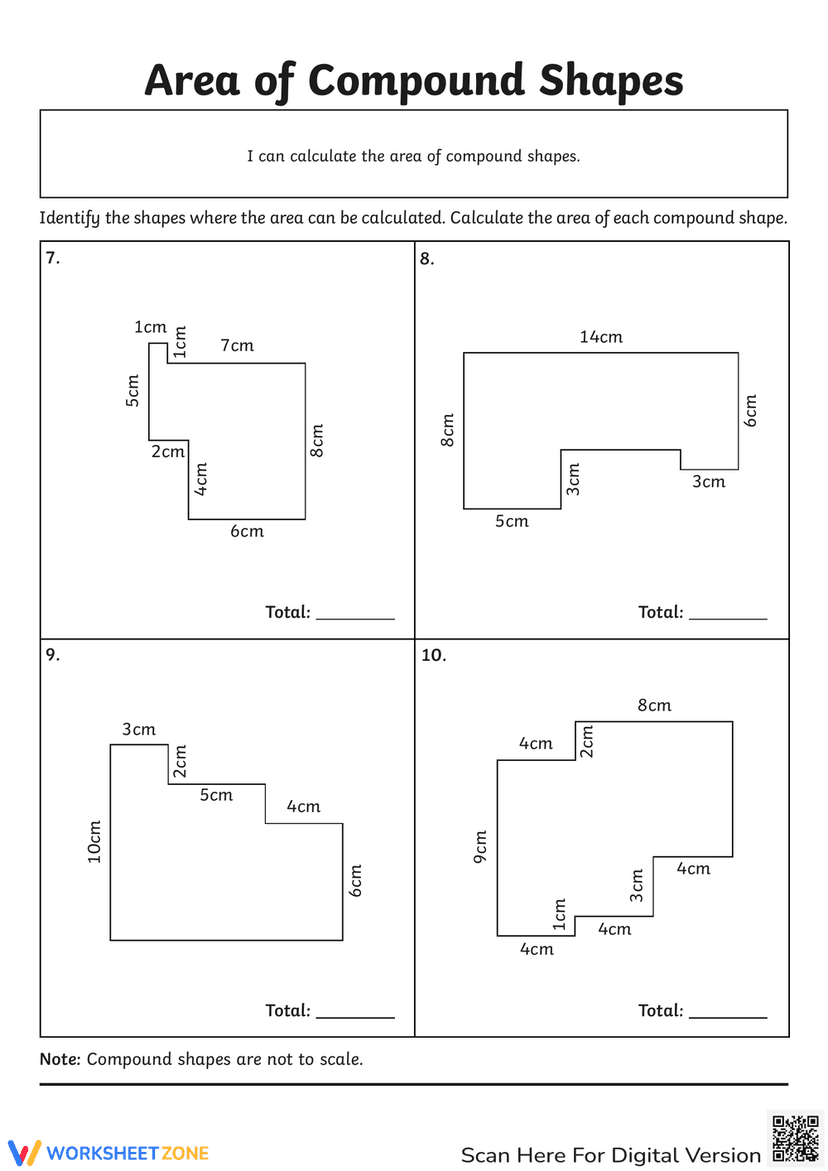 Compound Shapes Area Worksheet.pdf Practice Area of Compound Shapes Worksheets