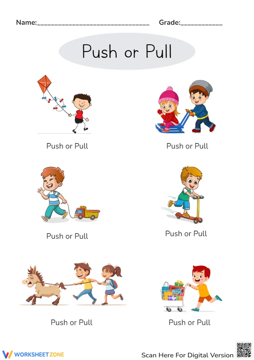 Push And Pull Worksheet.pdf Exploring Push and Pull Forces Worksheets