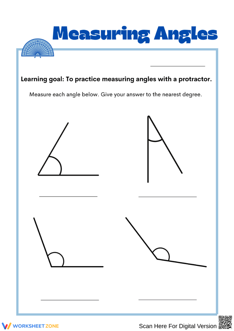 Measuring Protractor Worksheet Measuring Angles with a Protractor Worksheet