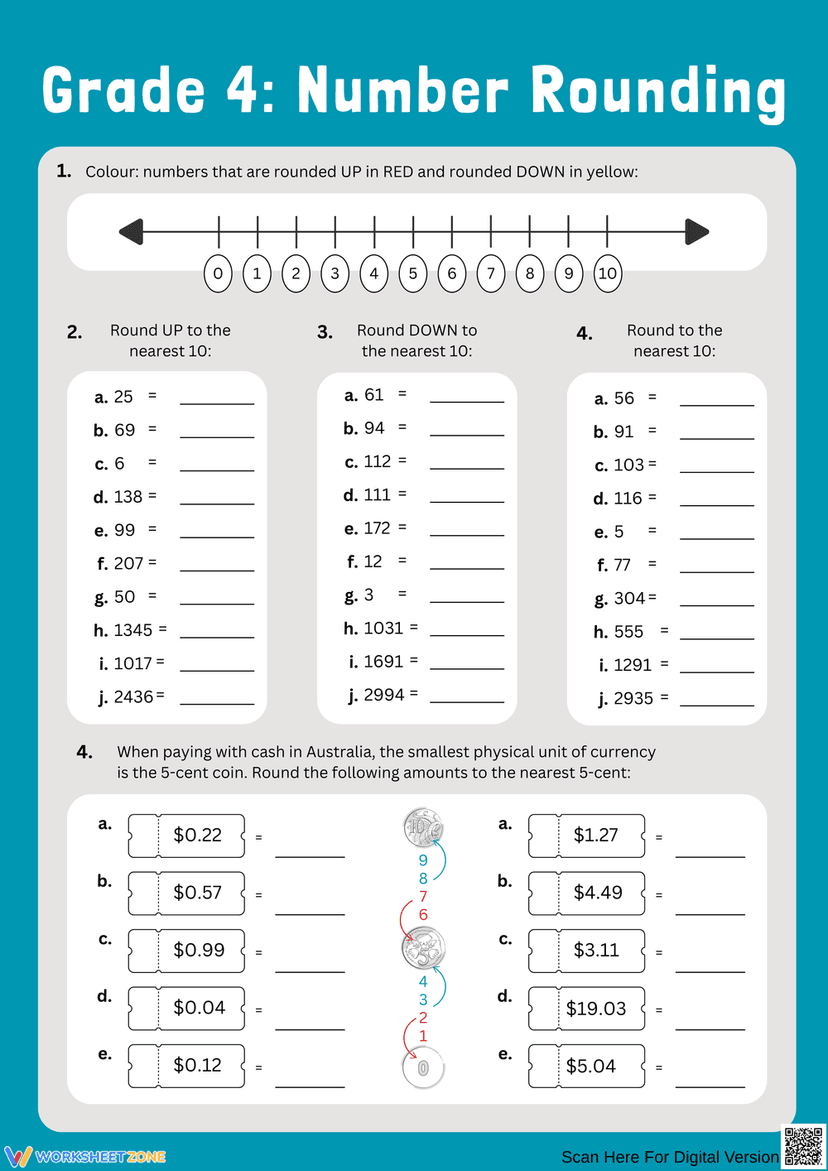 Elementary Rounding Numbers Printable Mastering Number Rounding: Engaging Worksheets for Kids