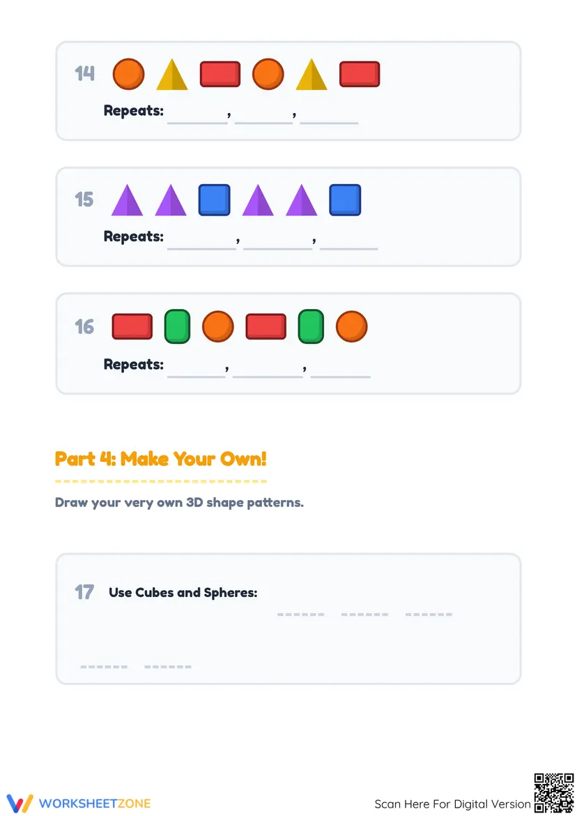 Patterns Using Shapes Grade 2 Printable Shape Patterns Worksheet | Grade 2 Math