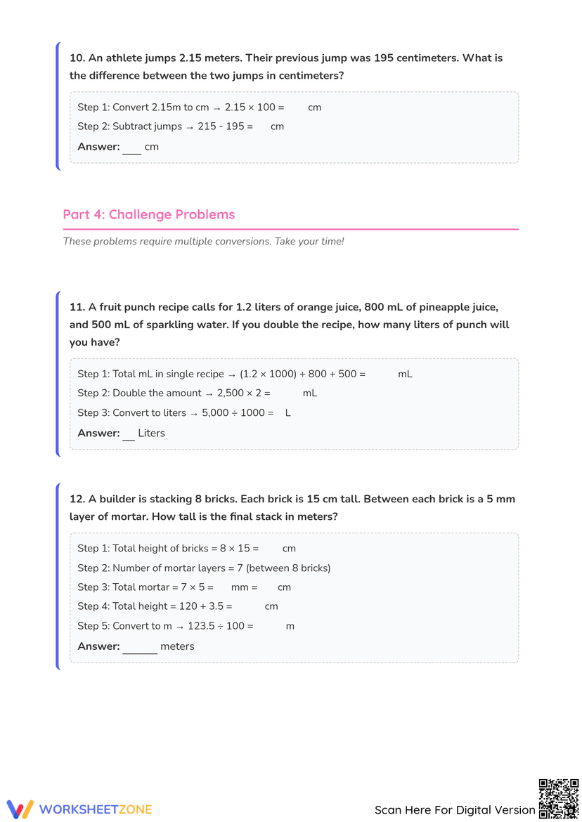 Unit Conversion Worksheet Multi Step 5.MD.A.1 Worksheet: Metric Conversions — Grade 5 Aligned